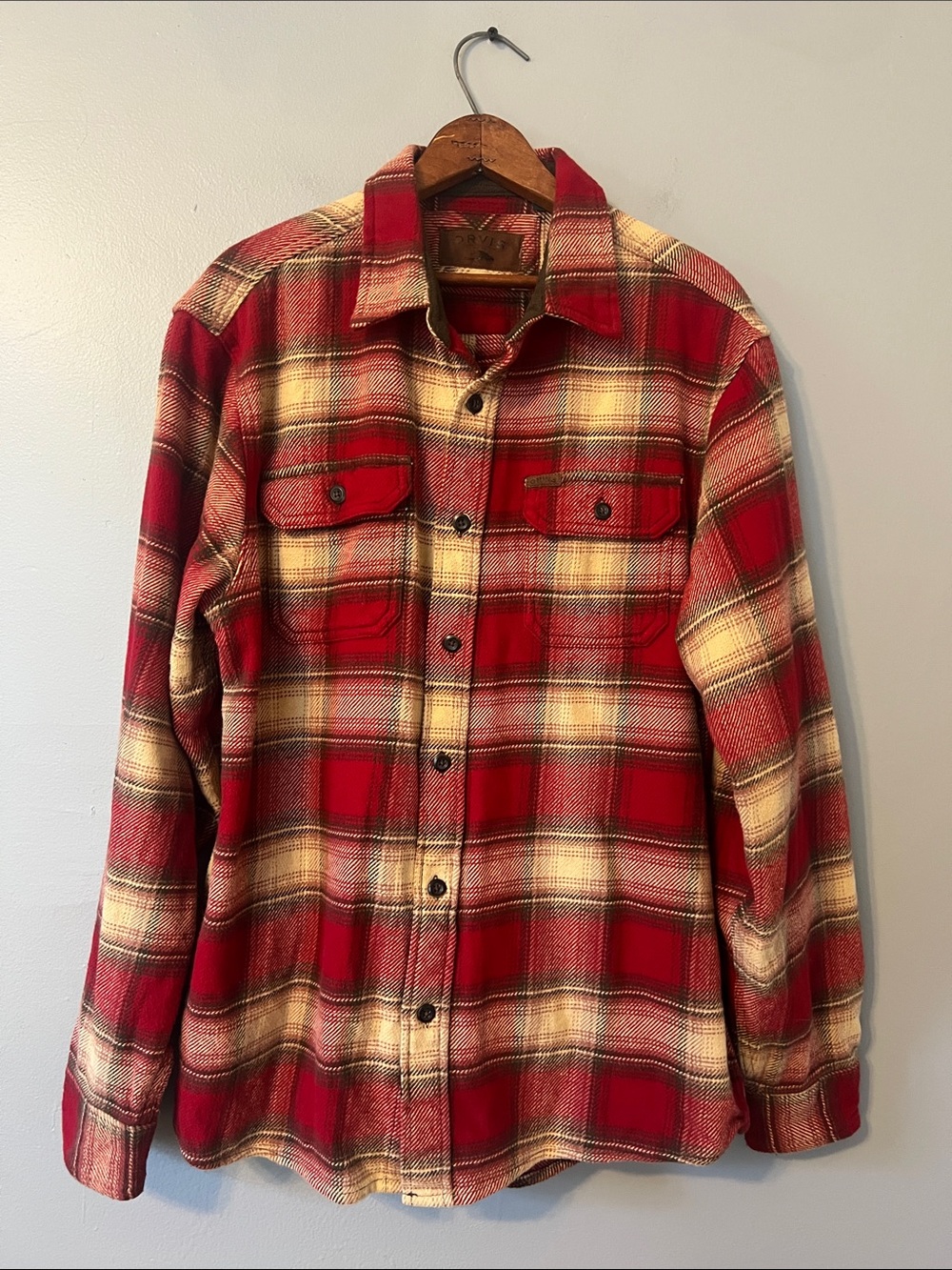Orvis Red Plaid Flannel Shirt